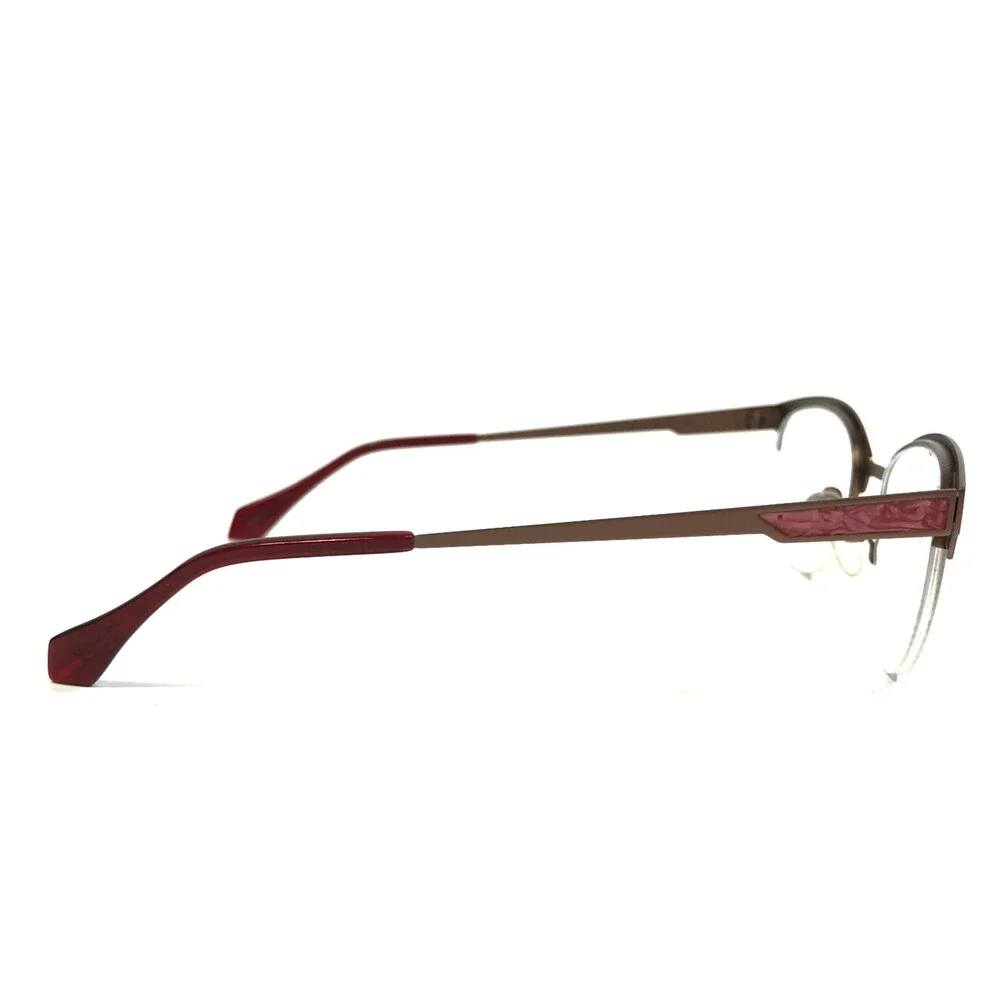 Glacee Eyeglasses Frames MOD 6705 C3 Pink Cloud Gold Cat Eye Half Rim 49-19-145